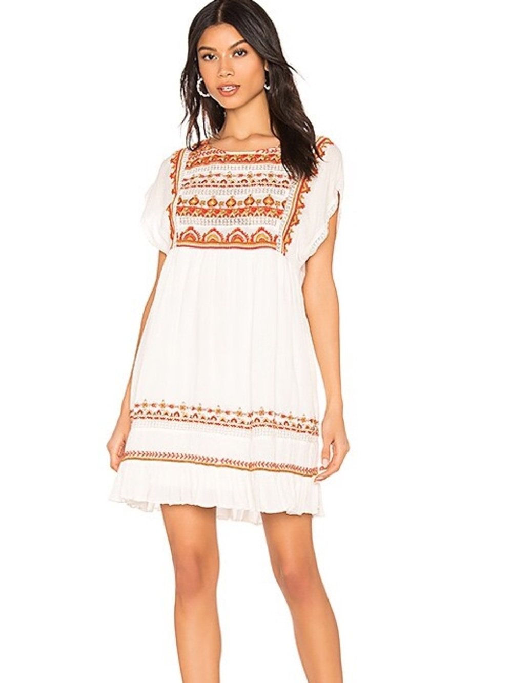 Free people Sunrise Wanderer Mini Dress in Ivory size XS